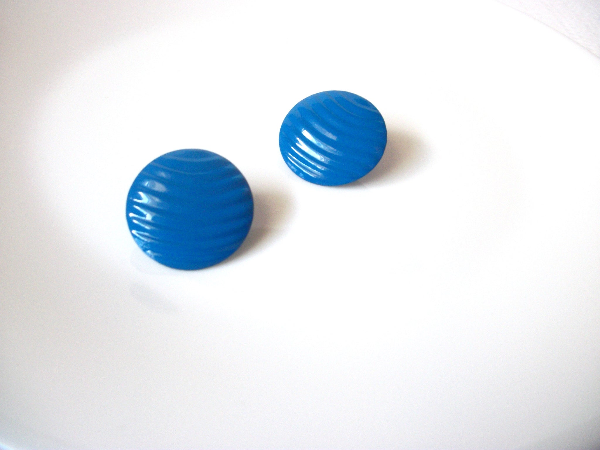 Retro Blue Metal Earrings 120520