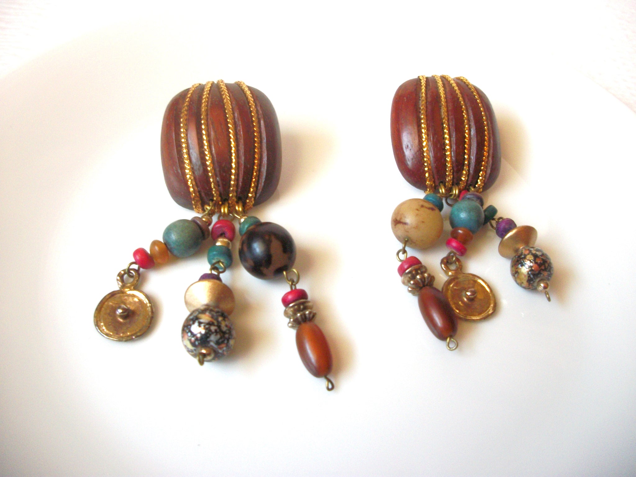 Chunky Bohemian Rustic Dangle Earrings 120520