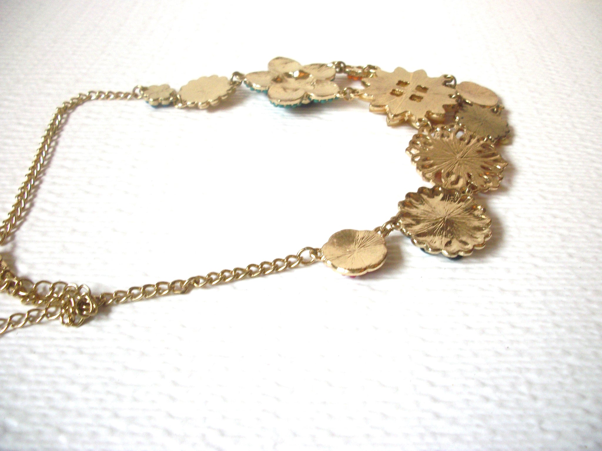 Retro Colorful Floral Statement Necklace 120520