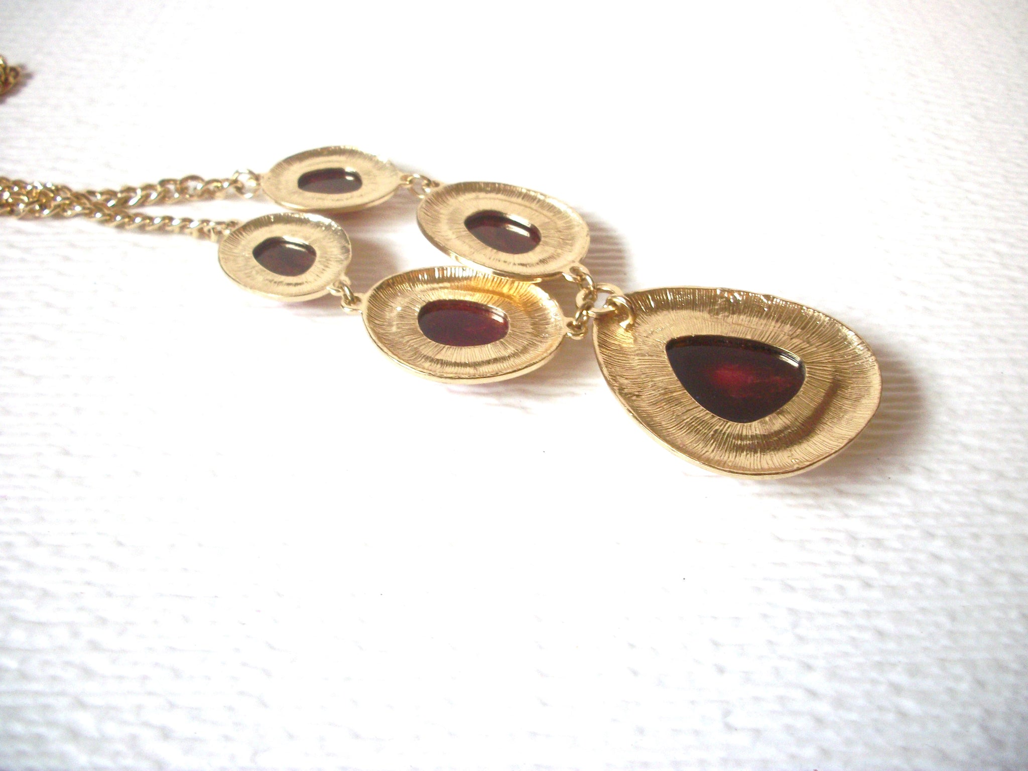 Retro Gold Orange Statement Necklace 120620