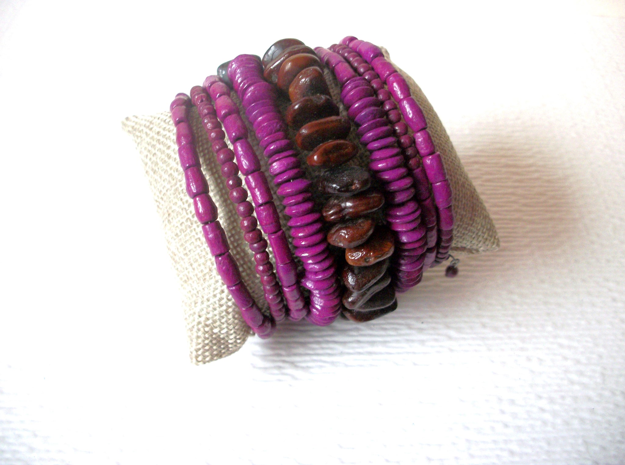 Bohemian Wood Dried Fruit Buts Bracelet 120620
