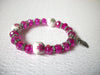 Fuchsia Pink Czech Glass Owl Bracelet 120620