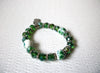 Green Czech Glass Owl Bracelet 120620