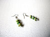 Bohemian Pastel Green White Wood Earrings 120620