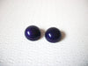 Retro Plum Purple 1970s Dome Earrings 120720