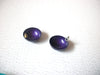 Retro Plum Purple 1970s Dome Earrings 120720
