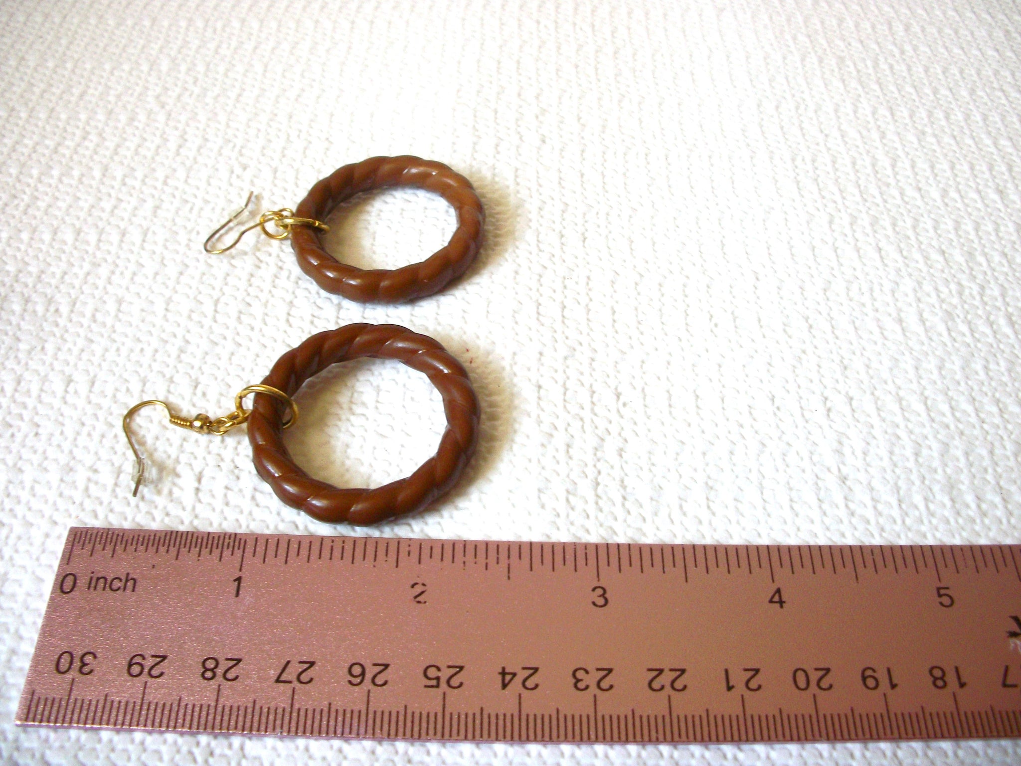 Vintage Brown Cellulose Earrings 40520