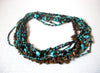 Turquoise Stone Tigers Eye Multi Strand Shorter Length Necklace 120720
