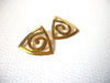Retro Wide Chunky Gold Toned Modern Earrings 120720
