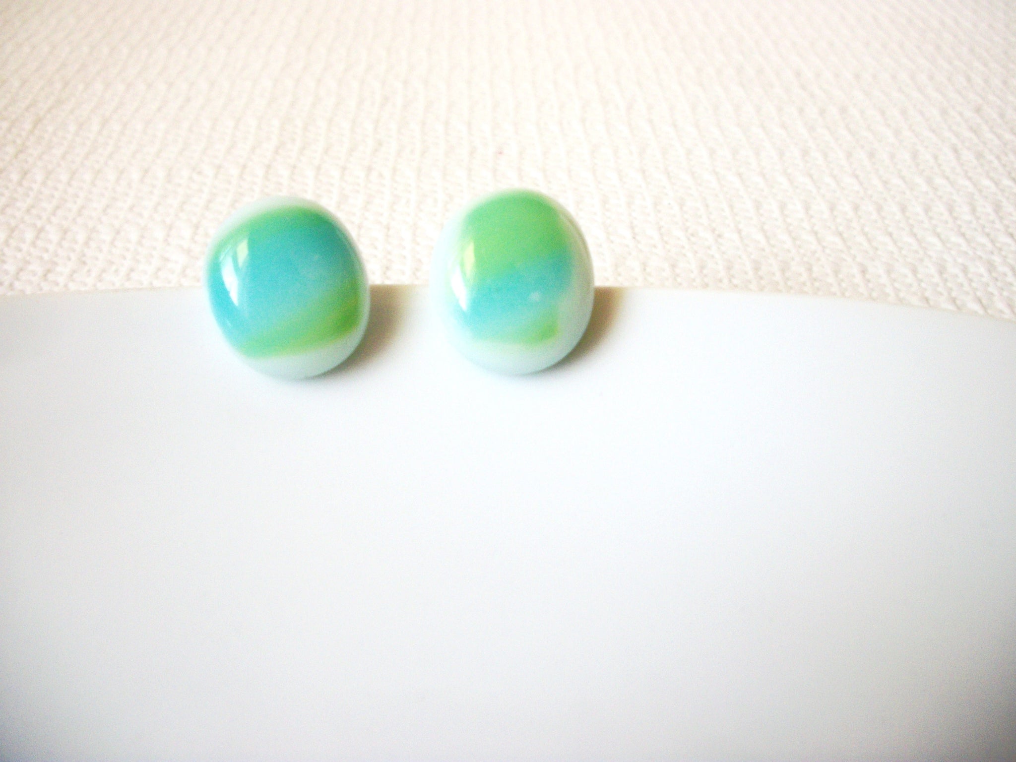 Vintage Polished Moon Stone Earrings 40520