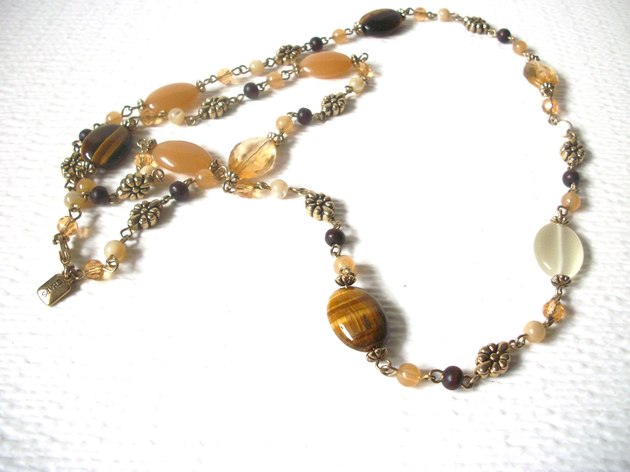 Vintage CHICO`s Stone Tigers Eye Necklace 120720