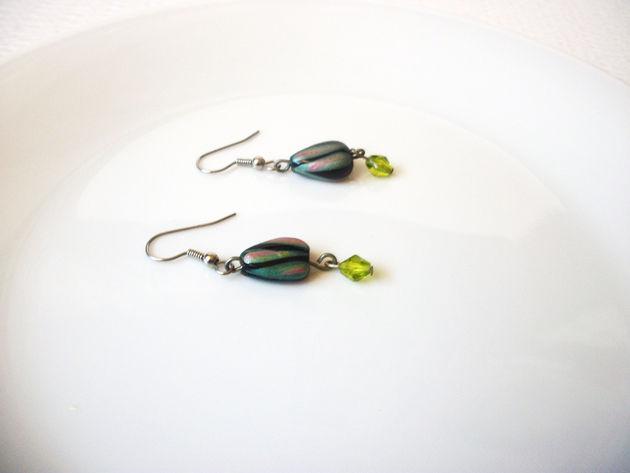 Hand Made Glass Dangle Earrings 120820