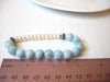 Blue Chalcedony Glass Pearl Bracelet 120820