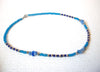 Vintage Blue Agate Glass Necklace 120920