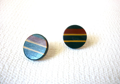 Vintage Hand Painted Wood Earrings 40520