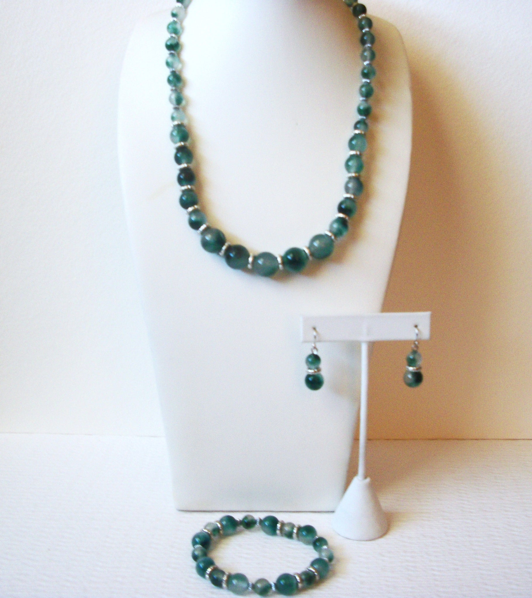 Hand Made Czech Glass Necklace Bracelet Earrings Set 121020