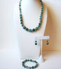 Hand Made Czech Glass Necklace Bracelet Earrings Set 121020