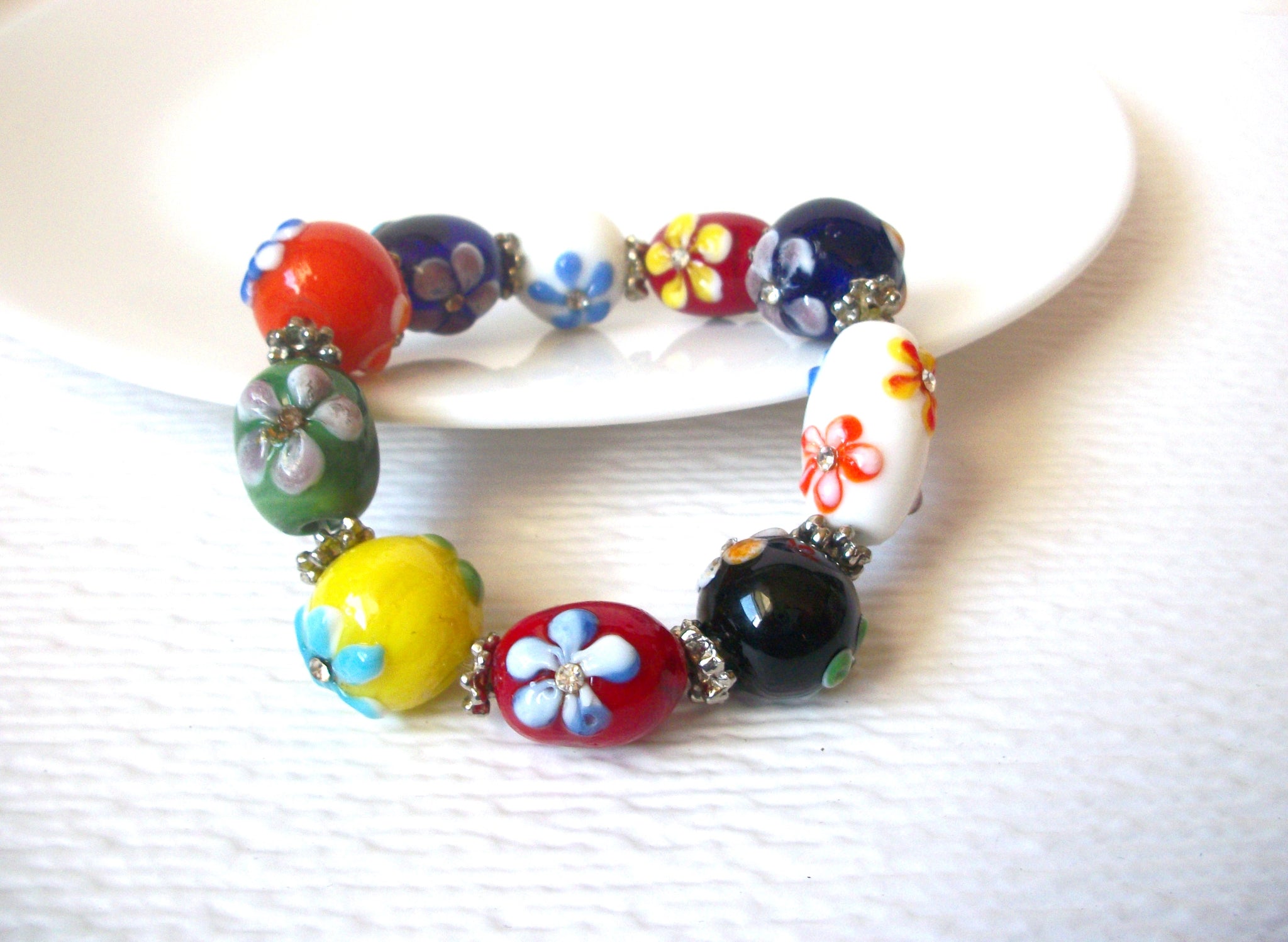 Hand Made Murano Italian Glass Lamp Work Bracelet 121420