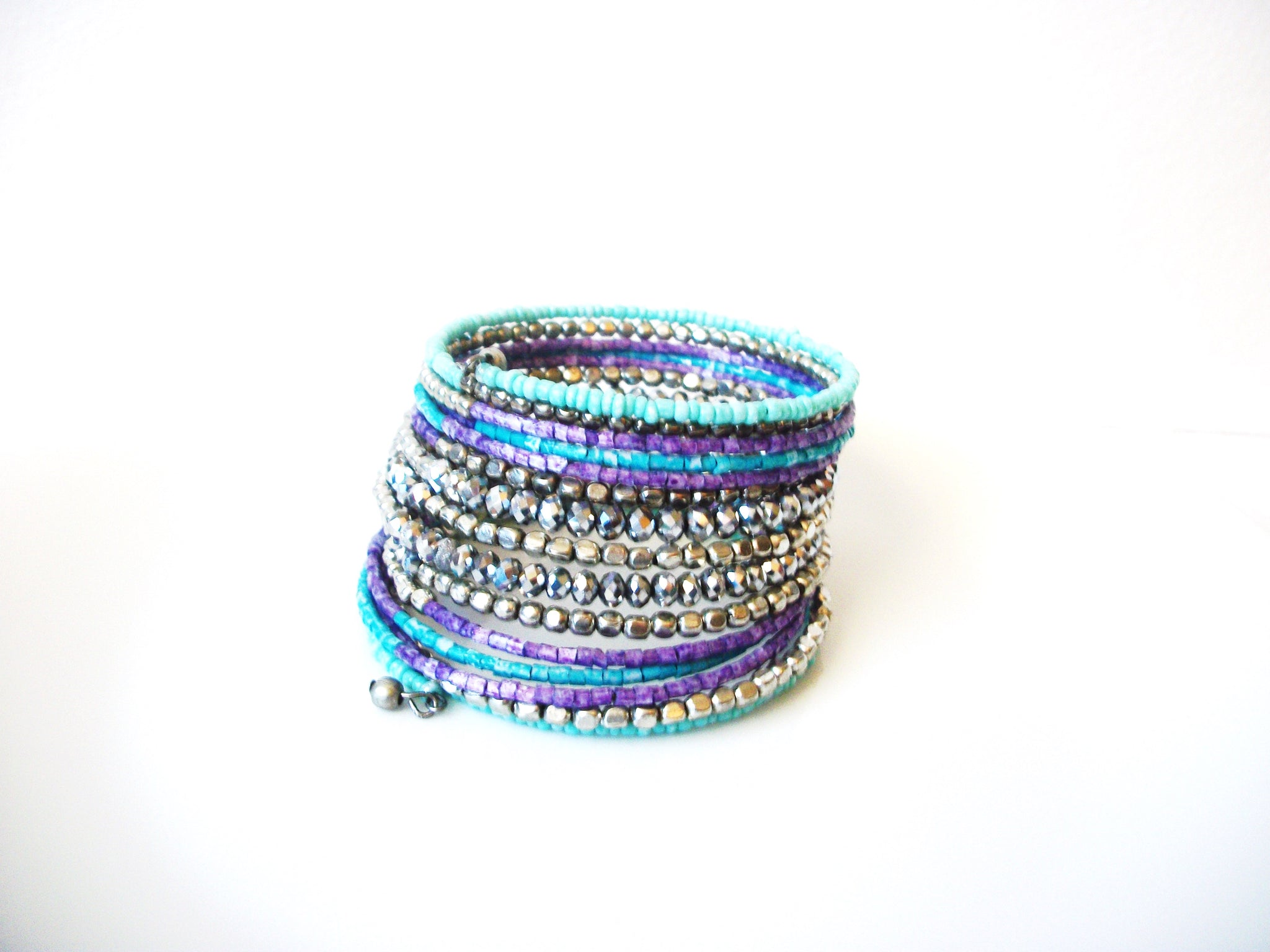 Bohemian 1970s Wide Glass  Bracelet 120820