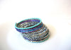 Bohemian 1970s Wide Glass  Bracelet 120820