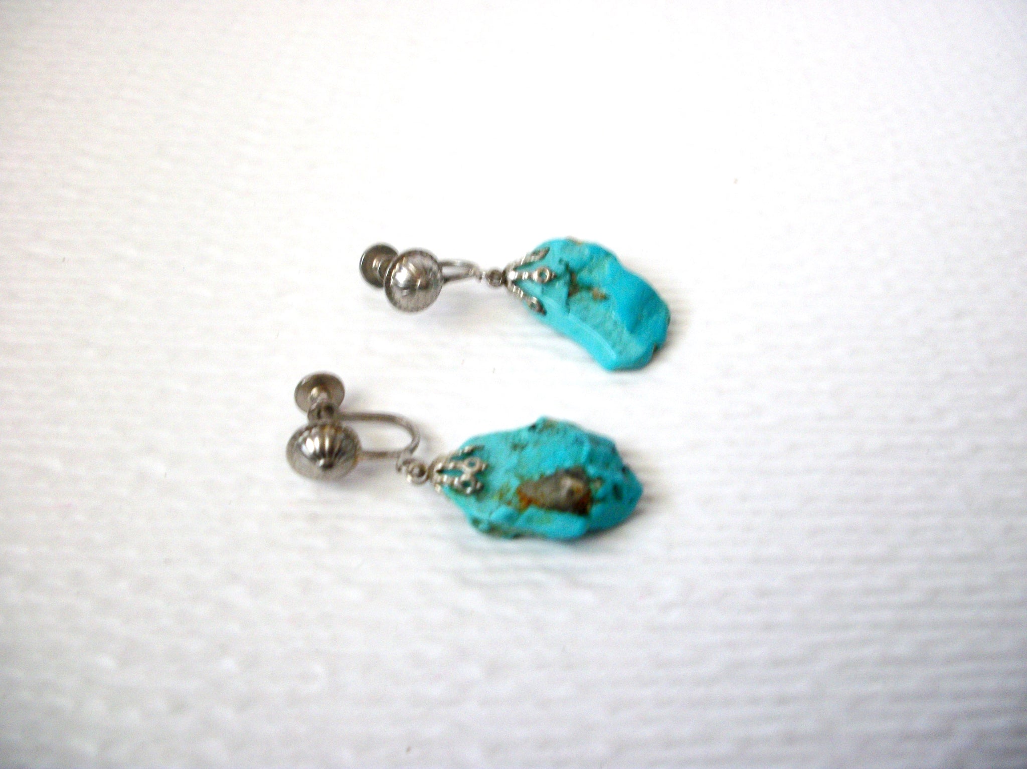 Southwestern Screw Back Turquoise Dangle Earrings 121420