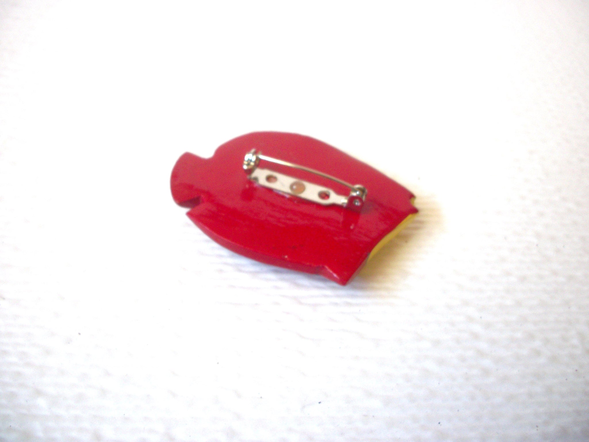 Hand Made Painted Tropical Fish Wood Brooch Pin 120920