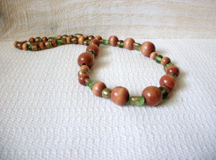Vintage Glass Wood Necklace 60420
