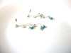 Blue Silver Long Rhinestone Flower Dangle Earrings 121020