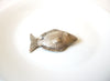 Vintage Larger Pewter Fish Brooch Pin 121020