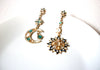 Hand Crafted Sun Moon Long Earrings 121420