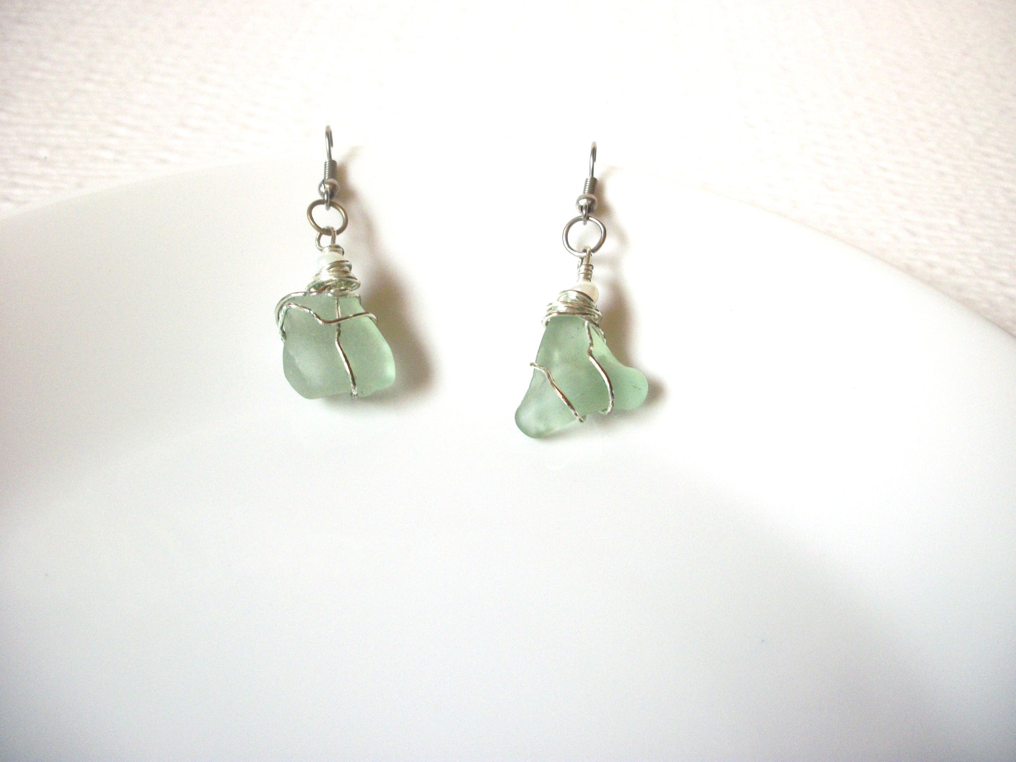 Aqua Green Chalcedony Earrings 121420