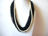 Retro Black Glass Glass Pearl Necklace 60520