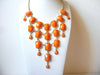 Retro Orange Gold Statement Necklace 60620