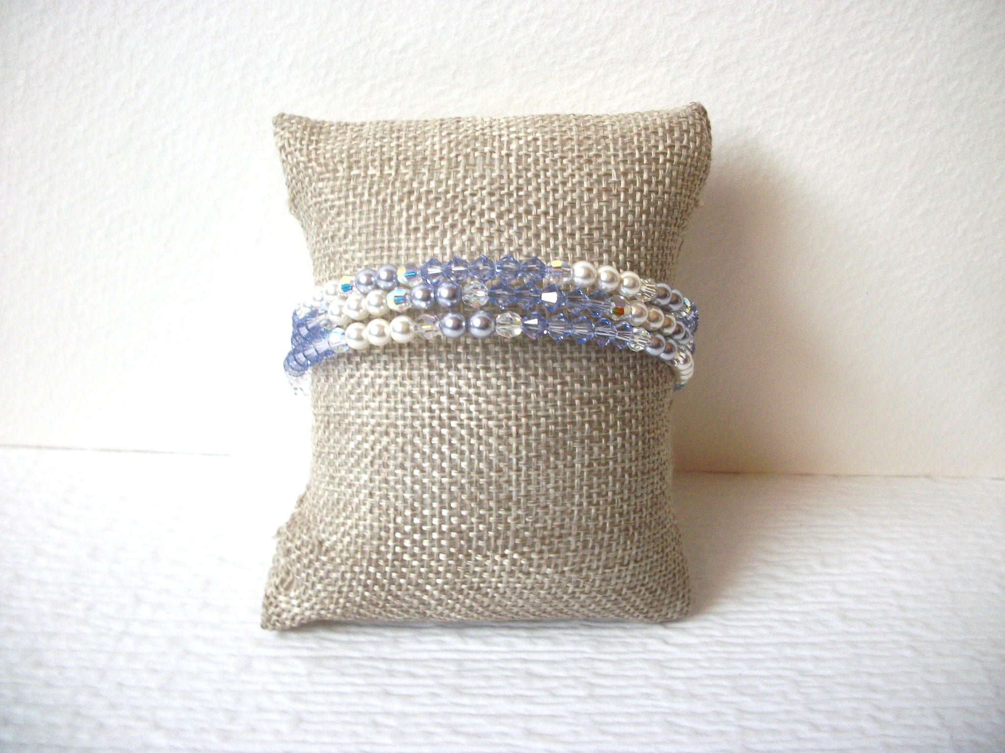 Pearl Pale Periwinkle Czech Glass Bracelet 121120