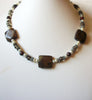 Vintage Jasper Glass Beads Glass Pearl Necklace 60720