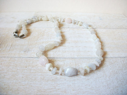 Rose Quartz White Quartz Necklace 60720