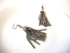 Hand Made Sparkling Silver Toned Tassel Earrings 121520