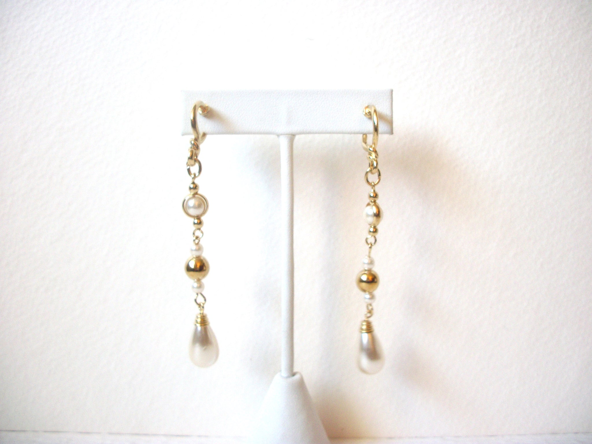Hand Made Long Faux Pearl Earrings 121520