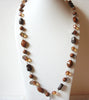 Vintage Amber Brown Glass Beads Necklace 60820