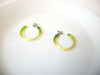Hand Made Green Yellow Lucite Hoop Earrings 121520
