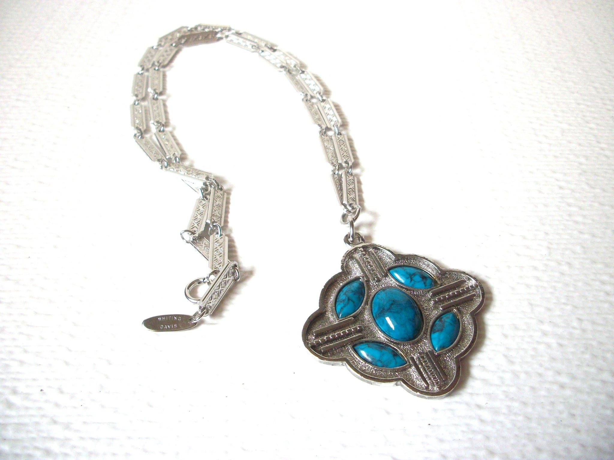 Vintage Whiting and Davis Southwestern Theme Necklace 121220