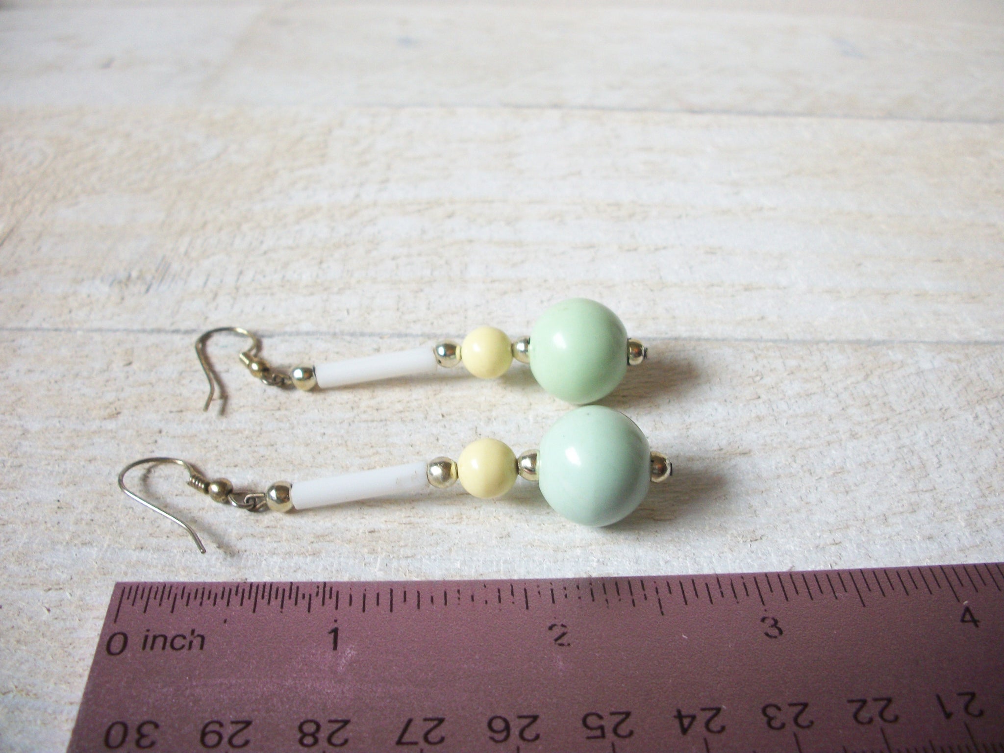 Retro Candy Yellow Mint Green Dangle Earrings 60820