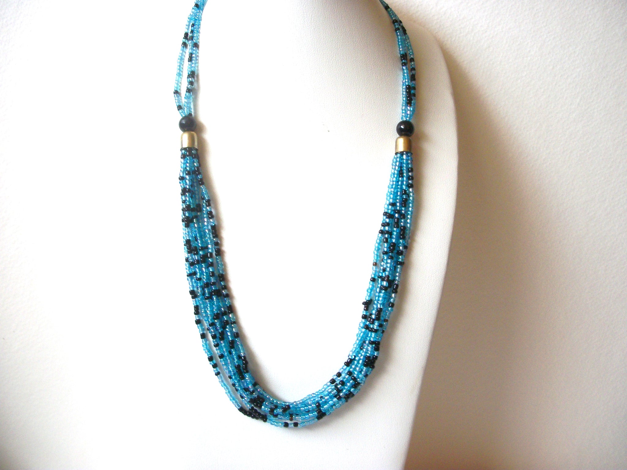 Southwestern Glass Brass Necklace 121220
