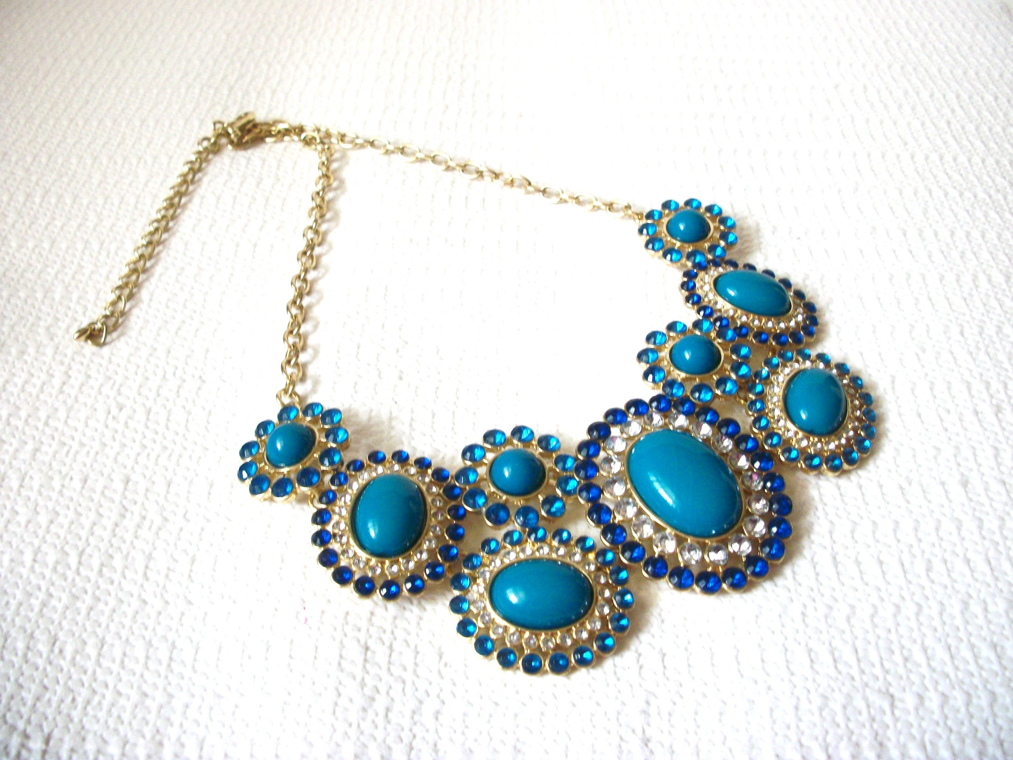Chunky Retro Cabochon Necklace 41020