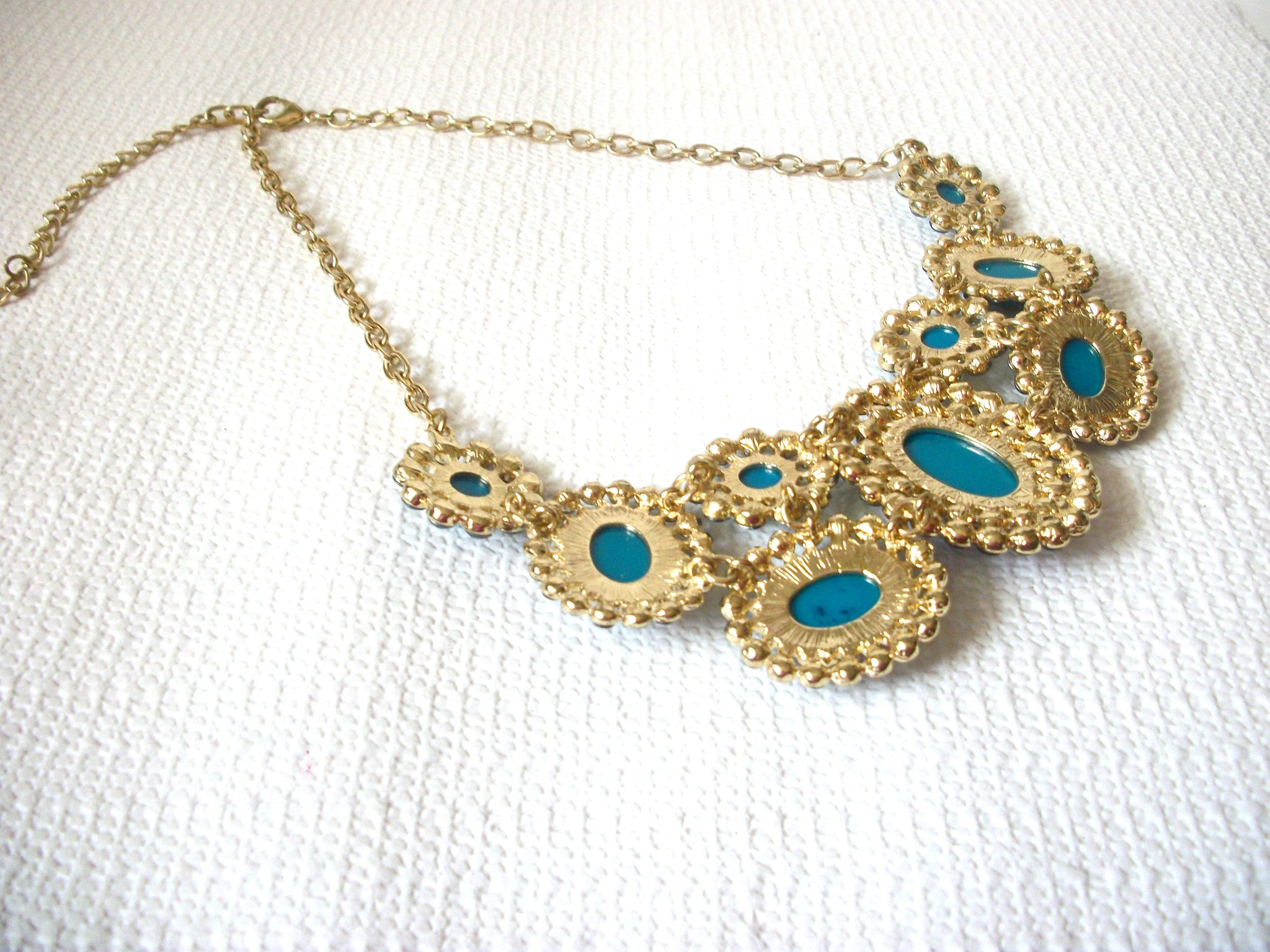 Chunky Retro Cabochon Necklace 41020