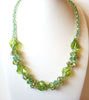 Green Leaves Czech Glass Hand Made Necklace 121320