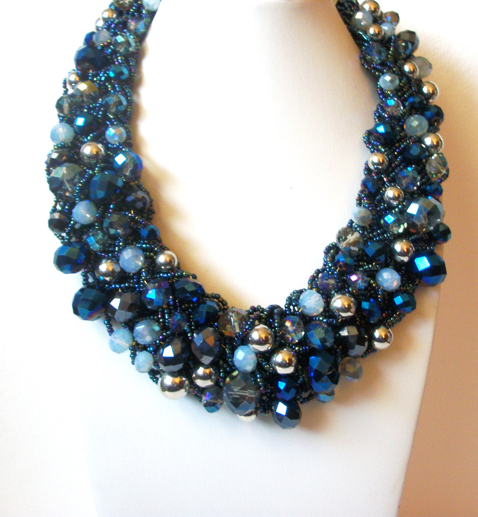 Designer High End Runway Crystal Glass Collar Necklace 121320 Stamped NATASHA