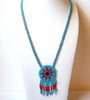 Colorful Native American Glass Hand Made Necklace 121320