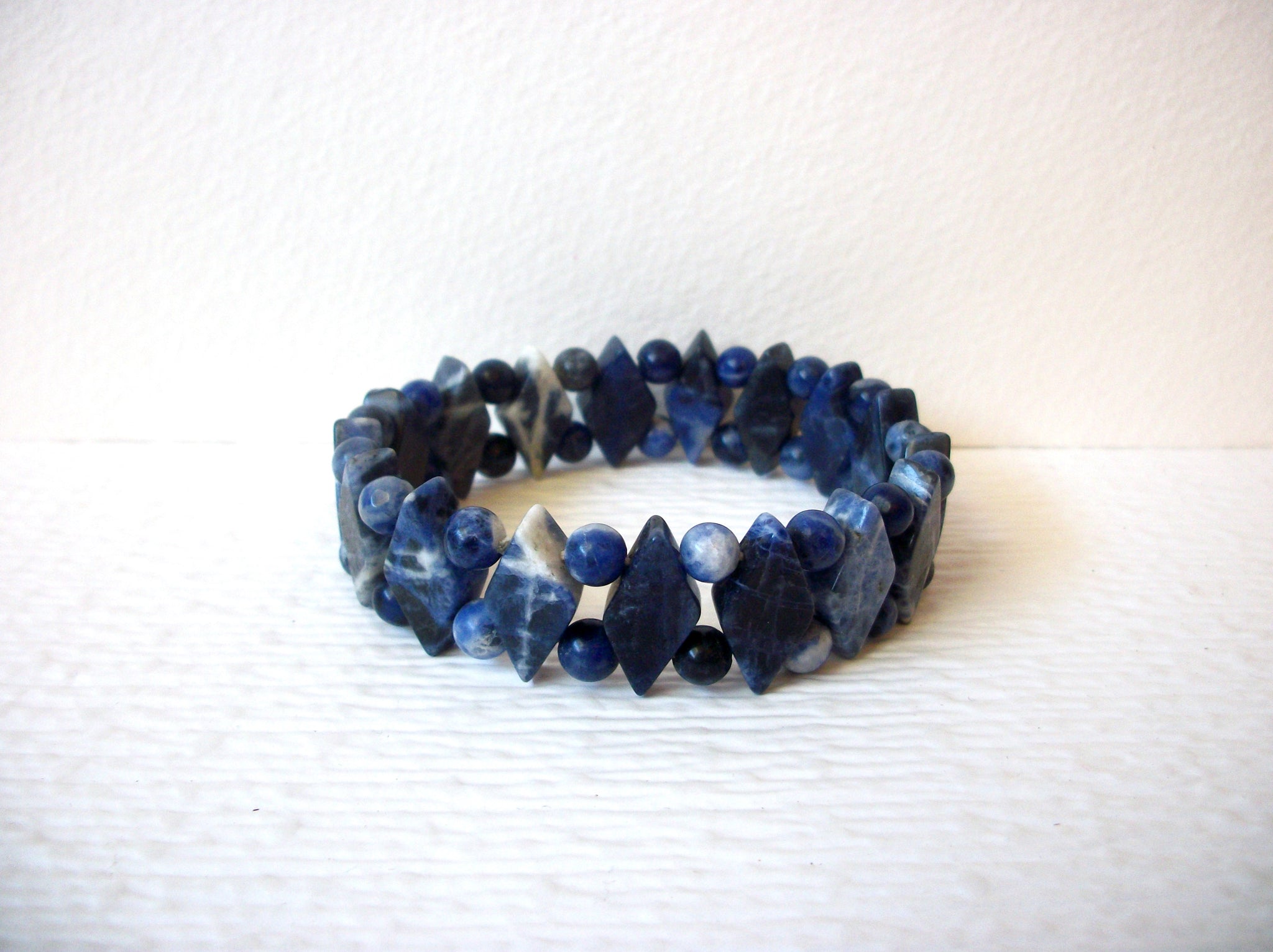 Hand Made Blue Sodalite Semi Precious Stone Bracelet 121720