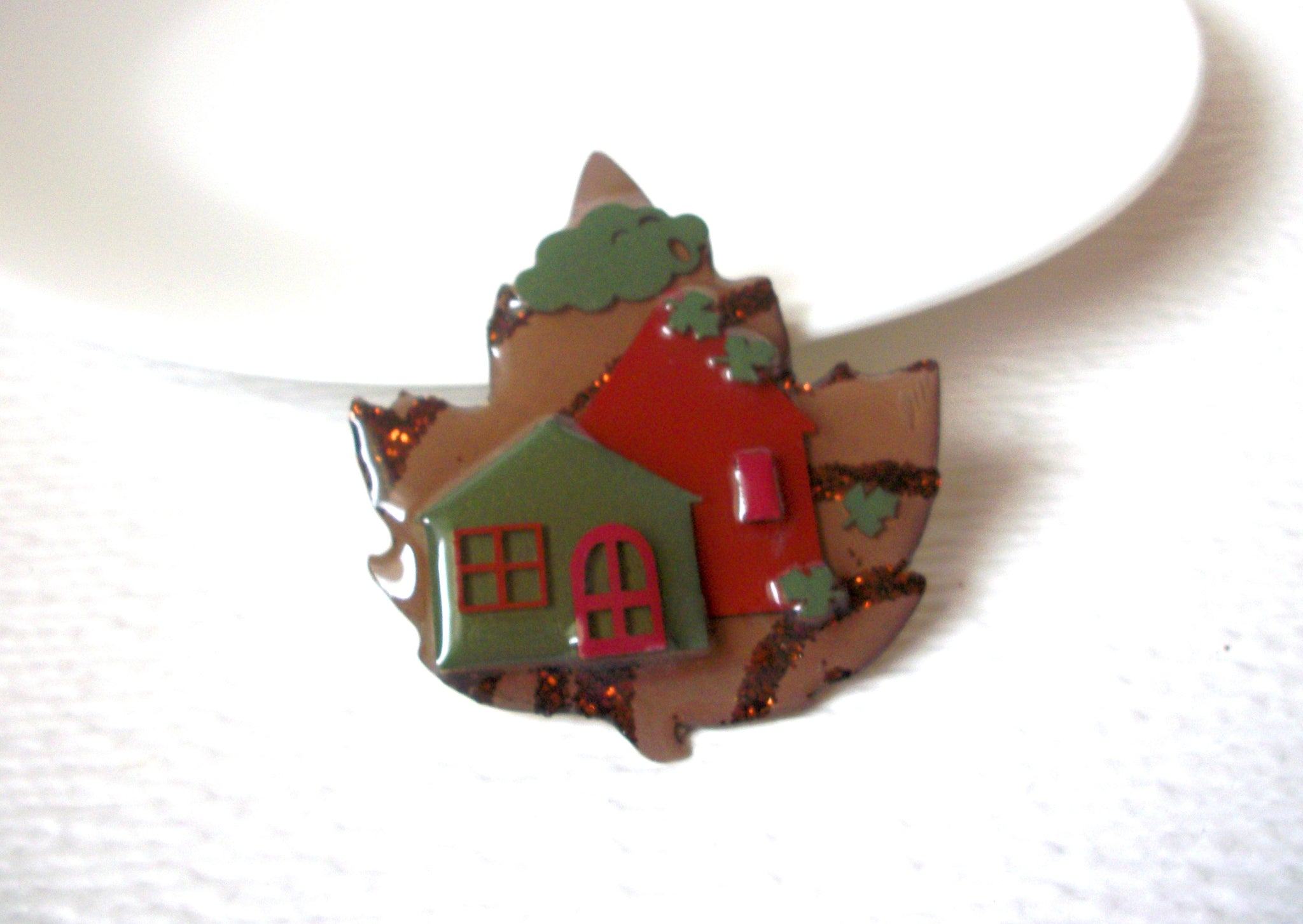 RARE House Pins By Lucinda Fall Maple Leaf House Pins By Lucinda Brooch Pin 121620